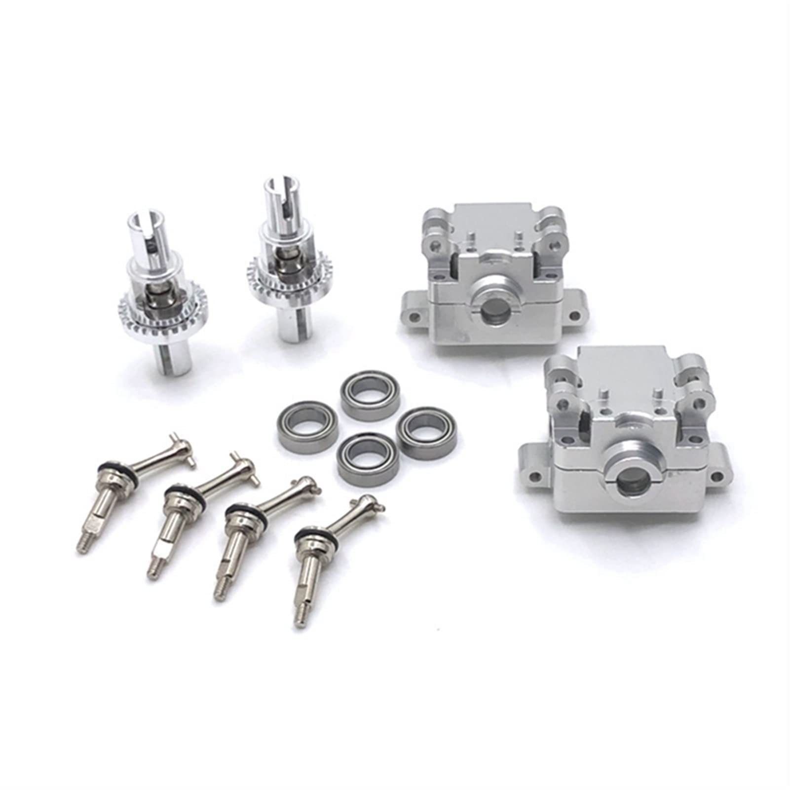 Silnik krokowy Metalowa przekładnia i wał napędowy CVD. Zestaw do WLTOYS 284131 K969 K989 K999 P929 1/28 RC Części ulepszenia samochodu do frezarki CNC (Color : Silver)