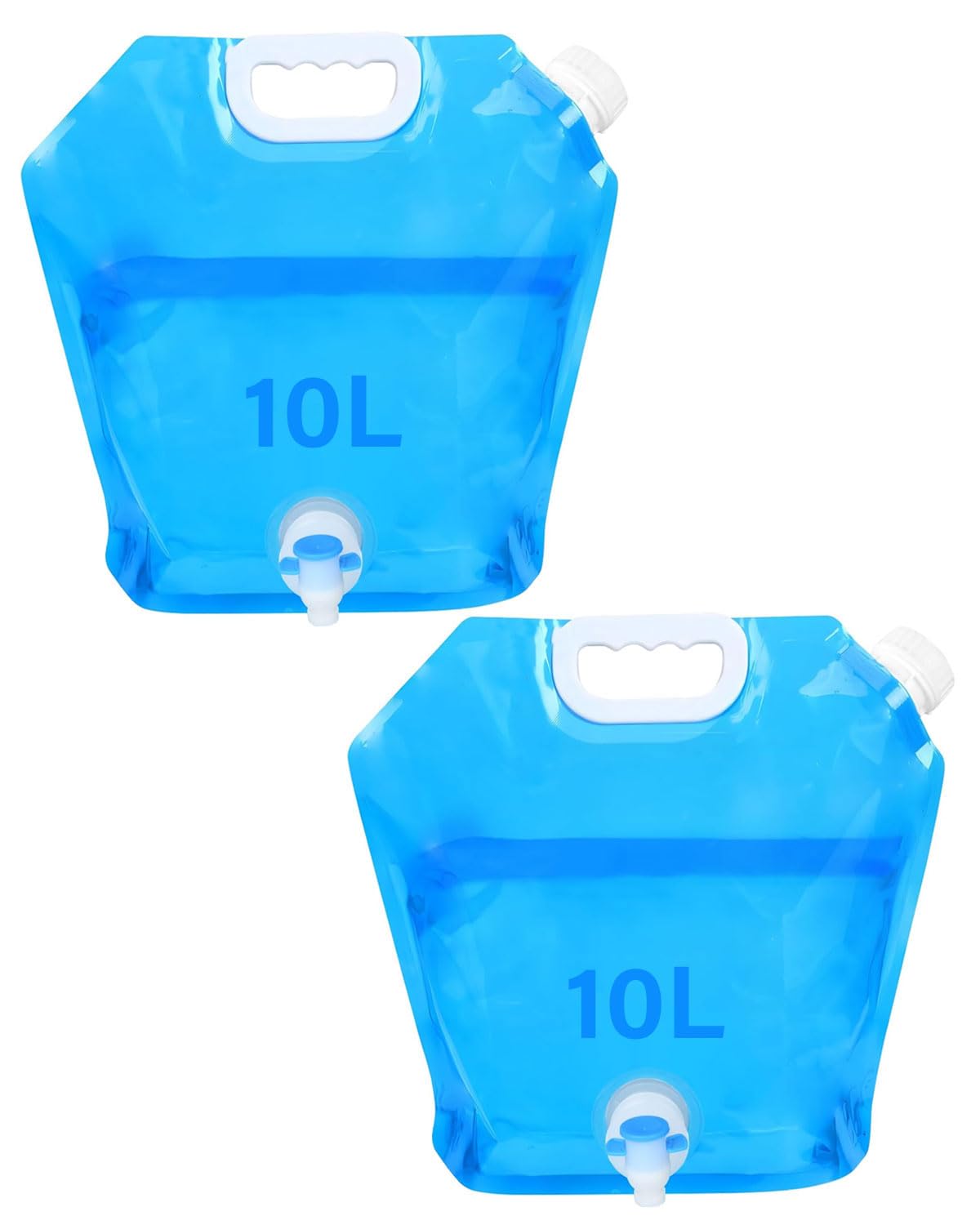 2 pezzi 10L Taniche Pieghevoli per Acqua, Tanica dell'Acqua Trasportabile, Tanica Acqua Campeggio,per Campeggio,Escursionismo e Picnic
