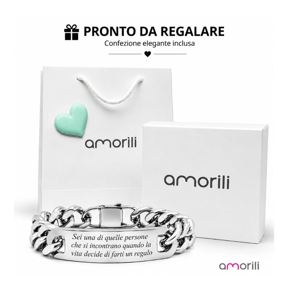 Bracciale Uomo Personalizzato con Incisione Maglia Cubana Groumette in Acciaio Inox – Idea Regalo Personalizzabile per Lui bcc2604c