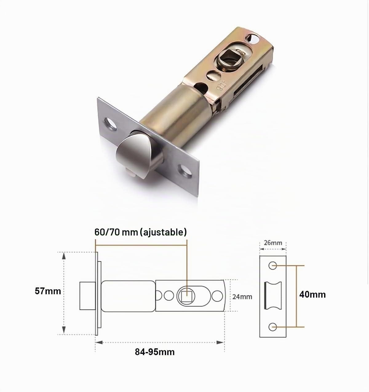 Qrity Avanzado Pesado Pomo de puerta, con cerradura de puerta para entrada o paso, Entrance