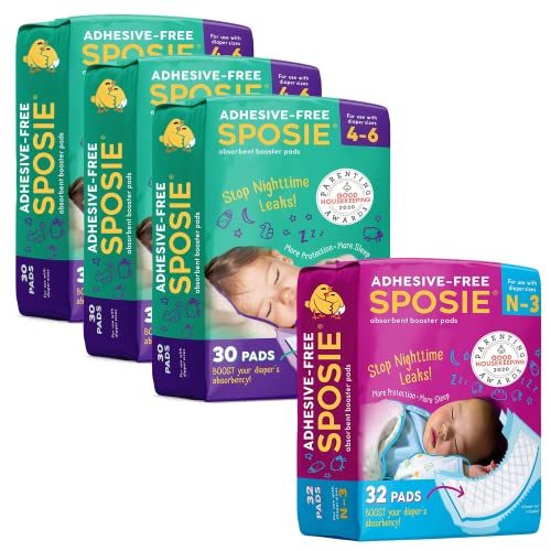 Image of Sposie Diaper Booster Pads - Overnight Diaper Inserts Size 4-6 & N-3