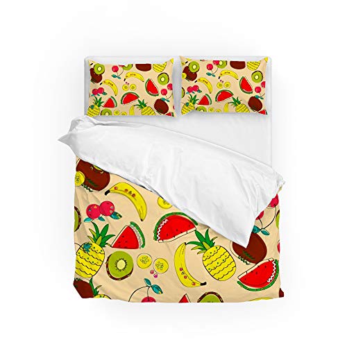 Housse de couette et 2 taies d'oreiller 100% polyester lit Queen Size