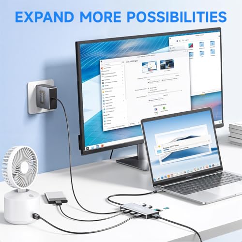 Image of Verilux USB C Hub 9 in 1 USB C Hub 4K@60Hz HDMI Converter USB C SD /TF Card Reader Travel USB C Hub Support 100W PD Fast Charging & 5 Gbps Data Transmisson Universal USB C Hub for PC, Laptop, PS