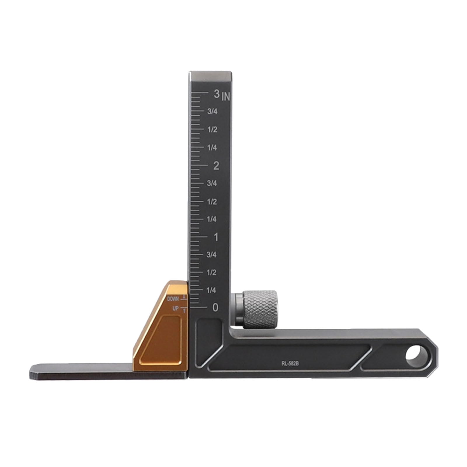Medidor de altura de mesa de enrutador de aluminio a escala métrica, instrumento de medición de altura, herramienta de medición de carpintería, herramienta de medición de carpintería
