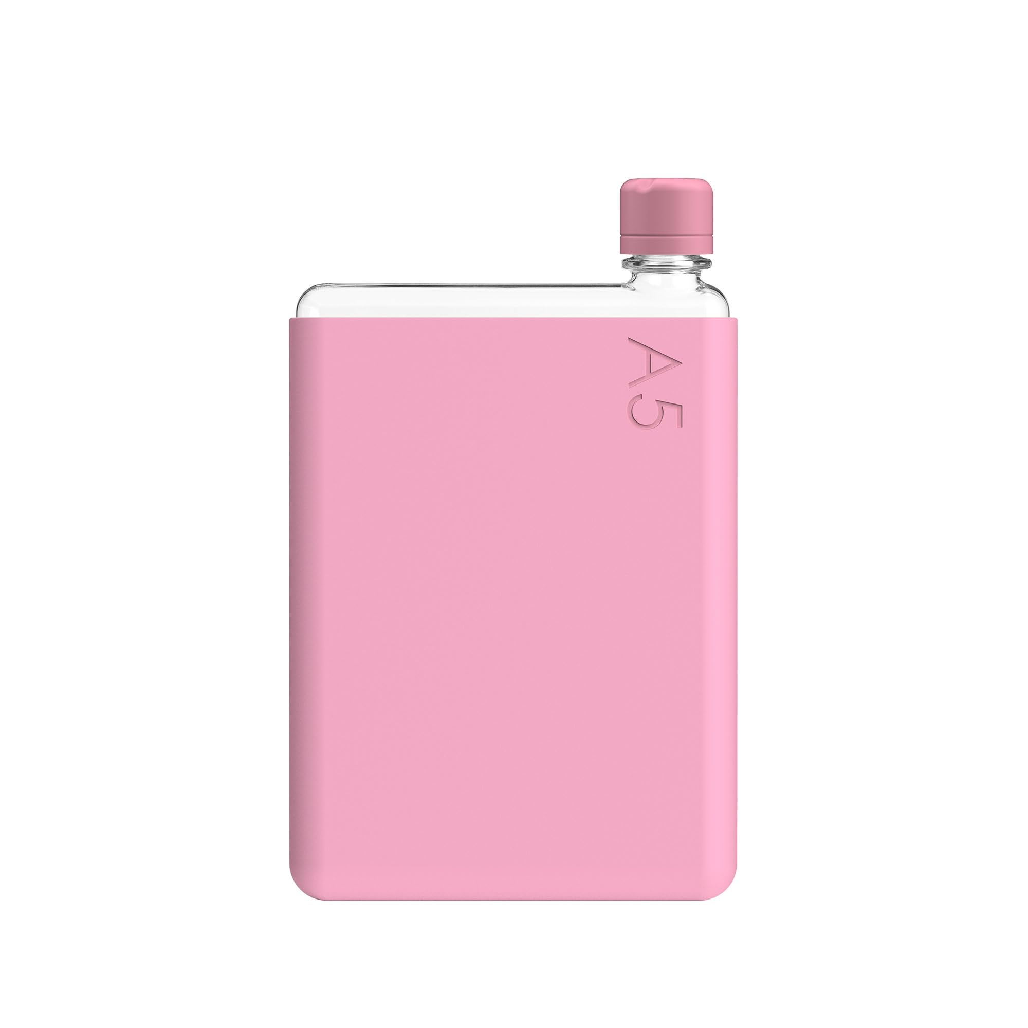 memobottle Paquete A5 (flor de cerezo) – 750 ml – Botella, funda de silicona y tapa | Botella de agua delgada para bolsas, junto a libros y portátiles | Tritan sin BPA | Moderno y minimalista