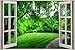 Naklejki ścienne 3D -- tajemniczy ogród natura - sztuka ścienna dekoracyjna usuwalna DIY winylowe naklejki ścienne salon, sypialnia mural 50 x 75 cm