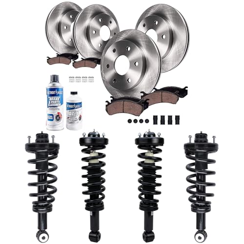 Image of Detroit Axle - 14pc Brake Kit for 2007 2008 2009 Ford Expedition Lincoln Navigator, Disc Brake Rotors Ceramic Brakes Pads Struts with Coil Spring Assembly Front and Rear Replacement
