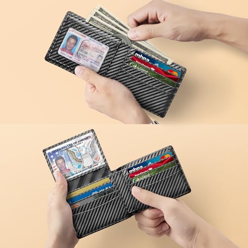 Zitahli Wallet for Men 12 Card Holder Slim Rfid Leather 2 ID Window Wallets With Gift Box Men's Accessories3