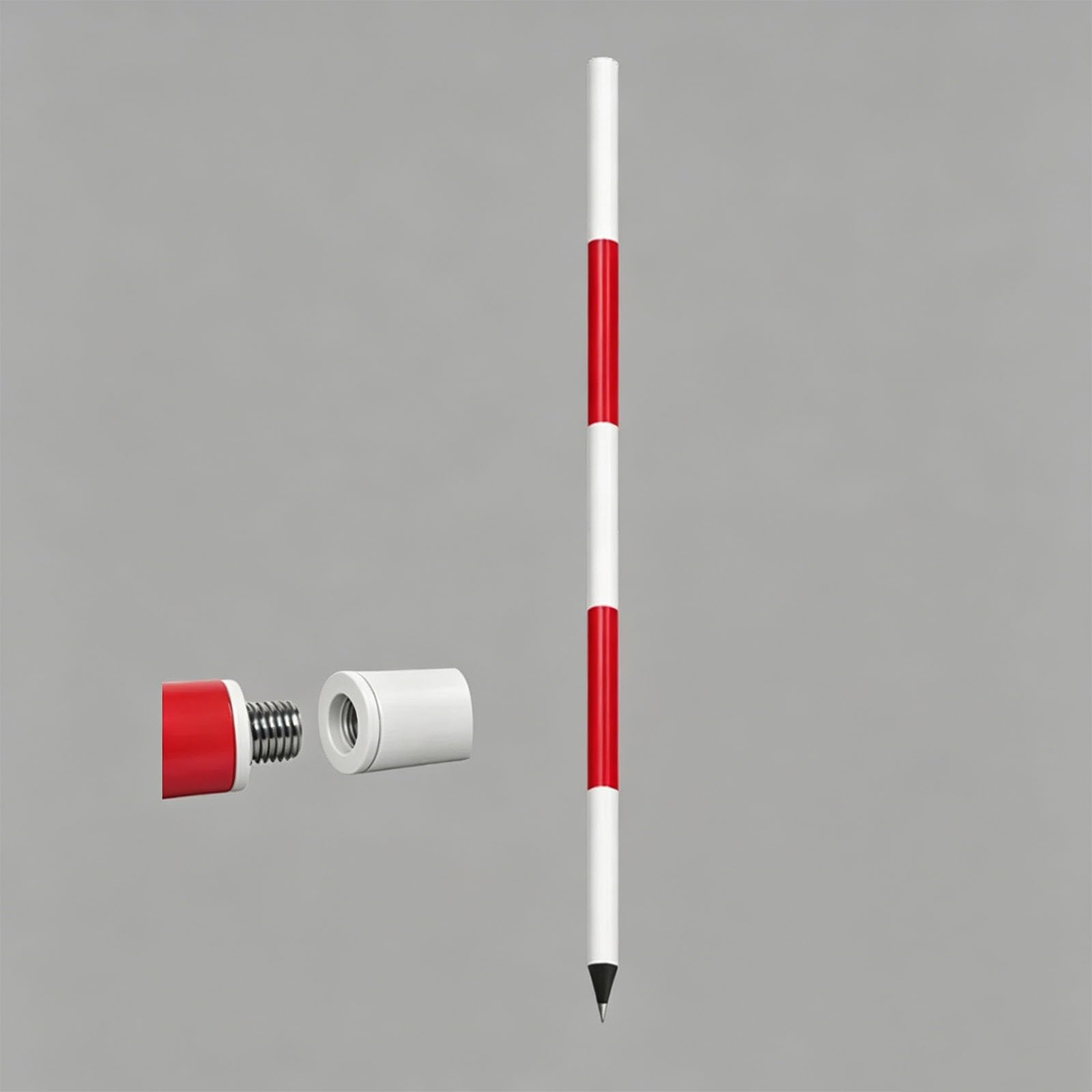 Aluminium Survey Pole, Measuring Rod - Sectional Prism Rod for Site and Land Surveying, Construction Layout, Engineering Measurement(2m/6.56ft)