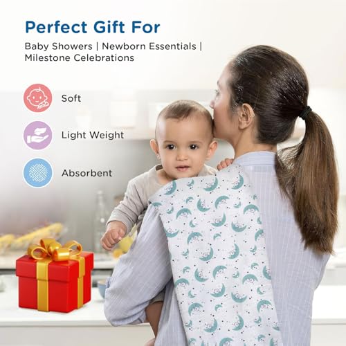 Image of Mee Mee 100% Cotton Muslin Swaddle Wrap for Newborn Baby (120 x 100 cm) (PK-3) | Ultra Soft, Breathable, Lightweight & Quick-Dry | Hypoallergenic Multi-Use Baby Blanket, Nursing Cover, Stroller Cover