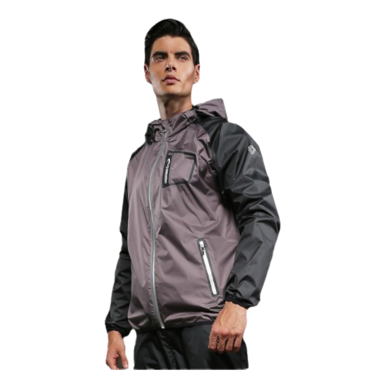 Sauna Suit for Men Sweat Sauna Jacket Gym Workout Exercise Sweat Suits Long Sleeve Zipper Shirt with Hood Body Shaper Gym Top