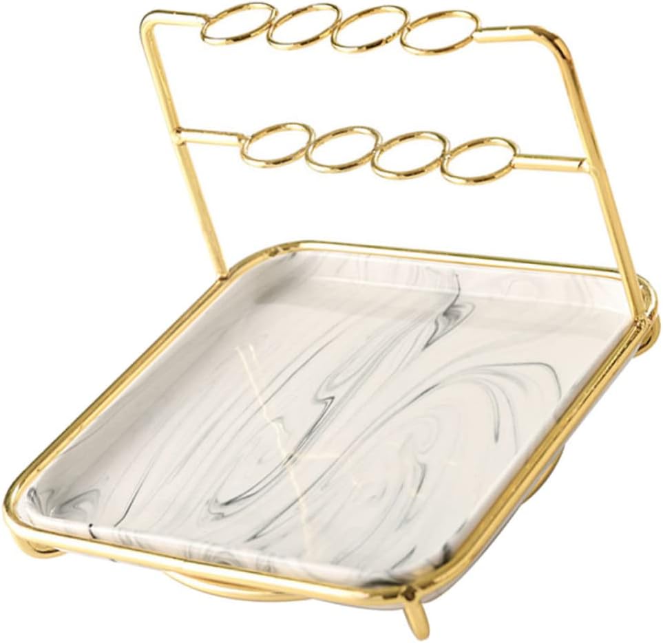 VICASKY Practical Makeup Storage Rack Tray Compact Cosmetics Organizer for Bathroom and Vanity High-end Iron Art Design Capacity for Jewelry and Sundries