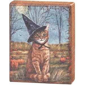 Primitives by Kathy Home Décor Block Sign - Cat As A Witch Primitives by Kathy Home Decor Block Sign Cat As A Witch