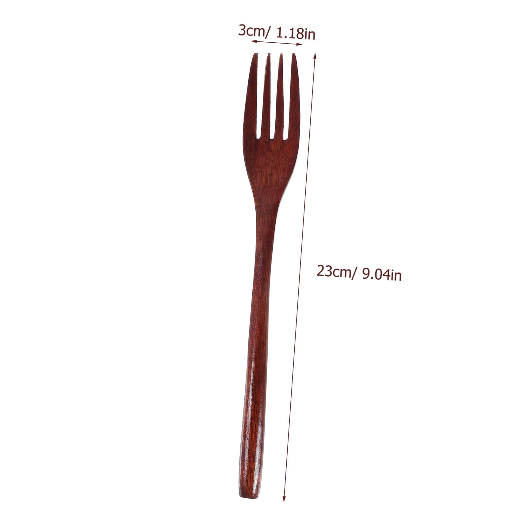 OKUMEYR 2Pcs Long Handle Wooden Forks Natural Wood Mixing Forks for Cooking Stirring Eating Safe Healthy Utensils for Desserts Beverages Elegant Kitchen Cookware