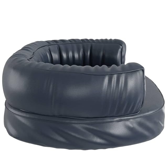 Foto 6 de 6 de vidaXL Cama para Perros de Espuma Cuero sintético Azul Oscuro 75x53 cm