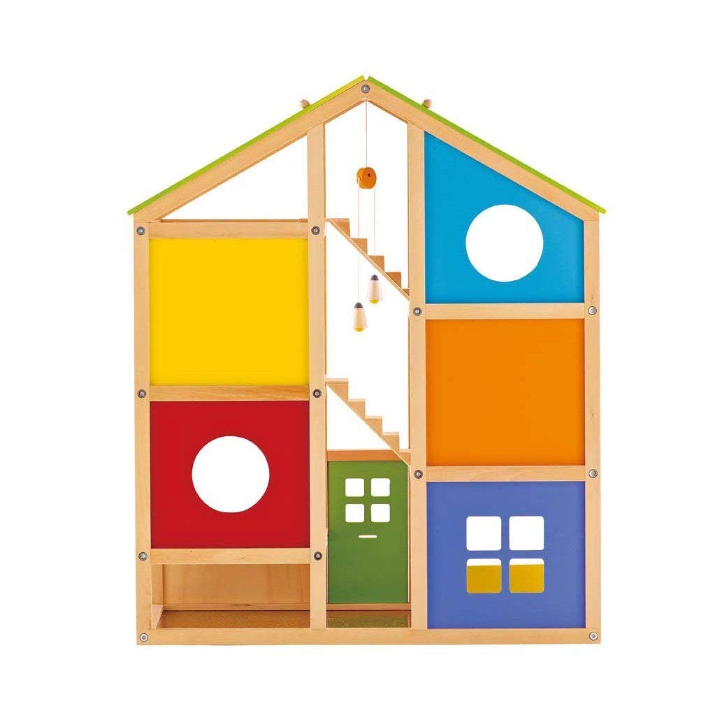 Hape Puppenhaus, alle Jahreszeiten, möbliert – für Kinder ab 2 Jahren – ideal für Rollenspiele, Kommunikation und Austausch – lustiges & lustiges Spiel – Robustes Holz mit lösungsmittelfreier Farbe