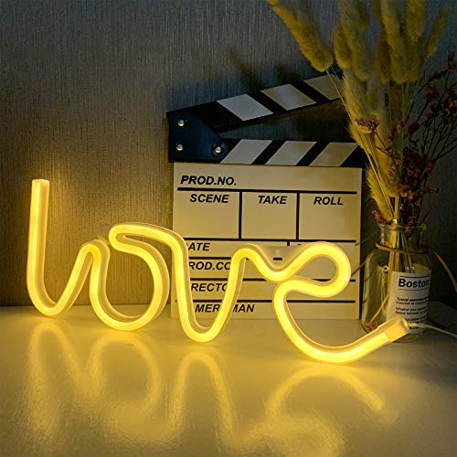 ENUOLI Love Neon Lights for Wall Love Neon Signs USB/Battery Operated Neon Light Signs for Bedroom Wall Neon Signs Warm White Night Light Light up Your Bedroom Party - Image 5