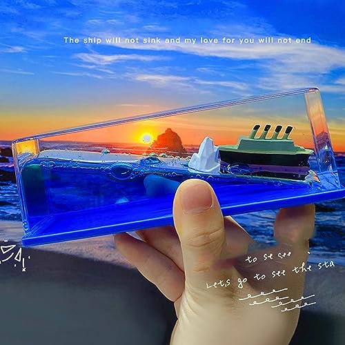 Image of Ptaexcel Unsinkable Boat In A Box, Cruise Ship Toy Fluid Drift Bottle Model Decoration Home Toys Gift.-Kids, Multicolor | Exquisite boxed model ornament, stylish home decor. Great gift choice for Christmas, birthday and various holiday celebration
