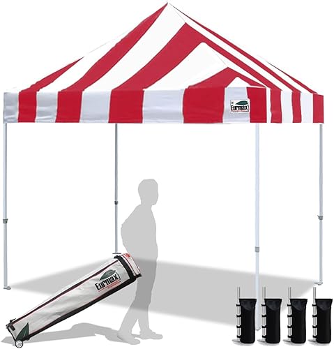 Miniatura 95 de Eurmax Toldo plegable para tienda de campaña de 10 x 10 pies, montura instantánea, uso comercial, con resistente bolsa con ruedas Blanco,Azul,Rojo