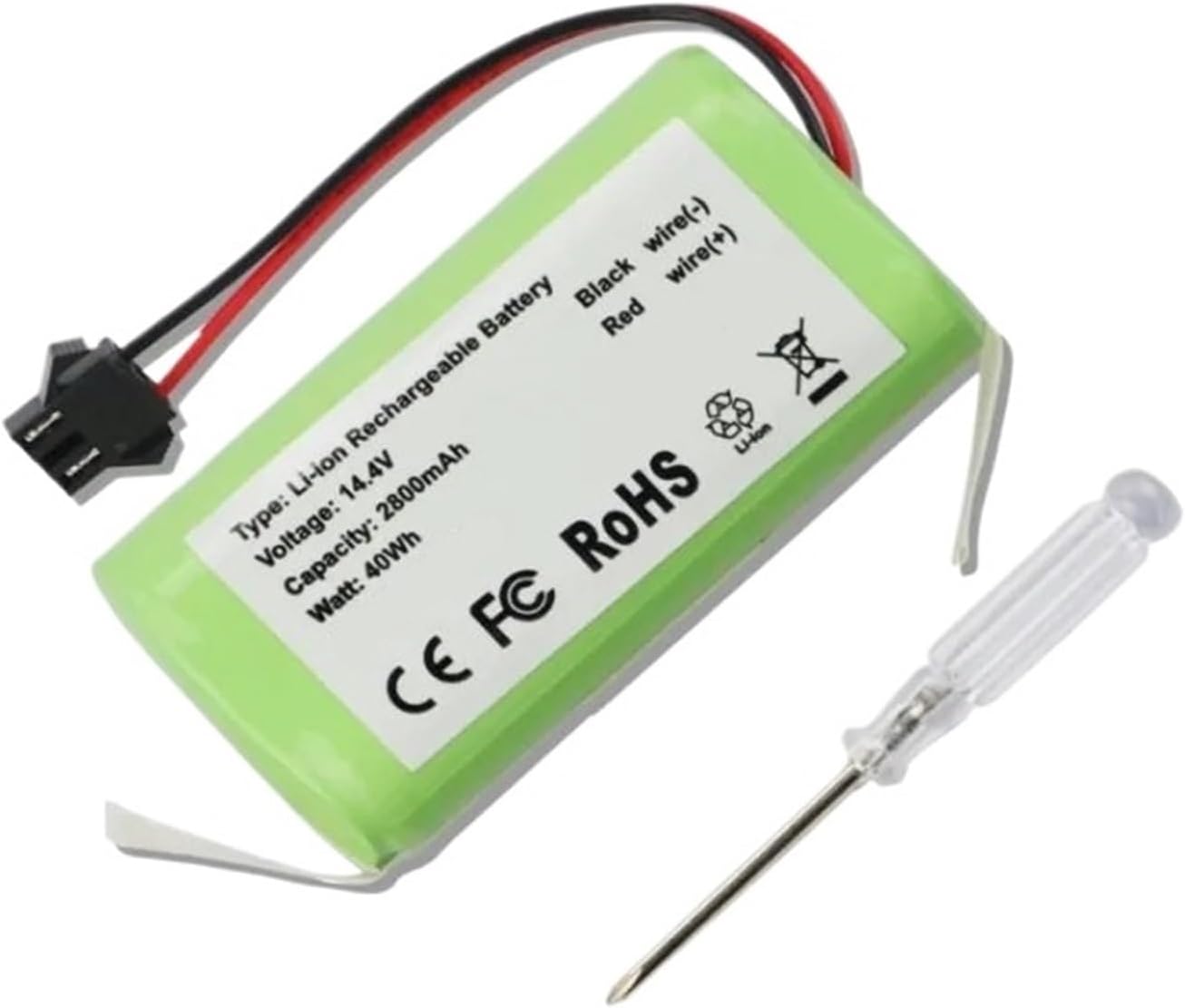 14.4V 2800mAh Li-ion Battery，Compatible For CECOTEC，Compatible For Conga，1090 1091 1099 1190 1191 05134 1790 1990 Robot Vacuum Cleaner Battery