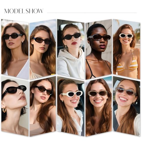 Fashion Retro Oval Sunglasses Women's Classic Small Frame UV400 Protection Lightweight Fashionable Sun Visor2