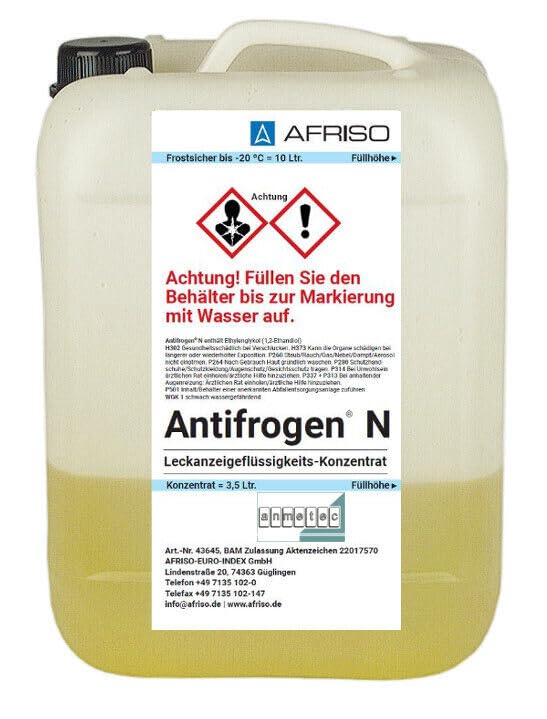 Afriso Antifrogen N Leckanzeigeflüssigkeit Konzentrat im 10 l Kanister LAG 13/14, Leckflüssigkeit, Tank, Öl