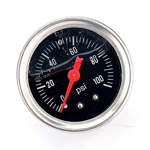 Universal Adjustable Fuel Pressure Regulator Kit Fpr W/ An6 Hose Fittings 100Psi Gauge Black & Red 1 #TOP6