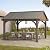 Sunjoy 12 x 14 ft. Hardtop Gazebo Premium Brown Cedar Wood Frame Gable Roof Gazebo with Ceiling Hook by SummerCove