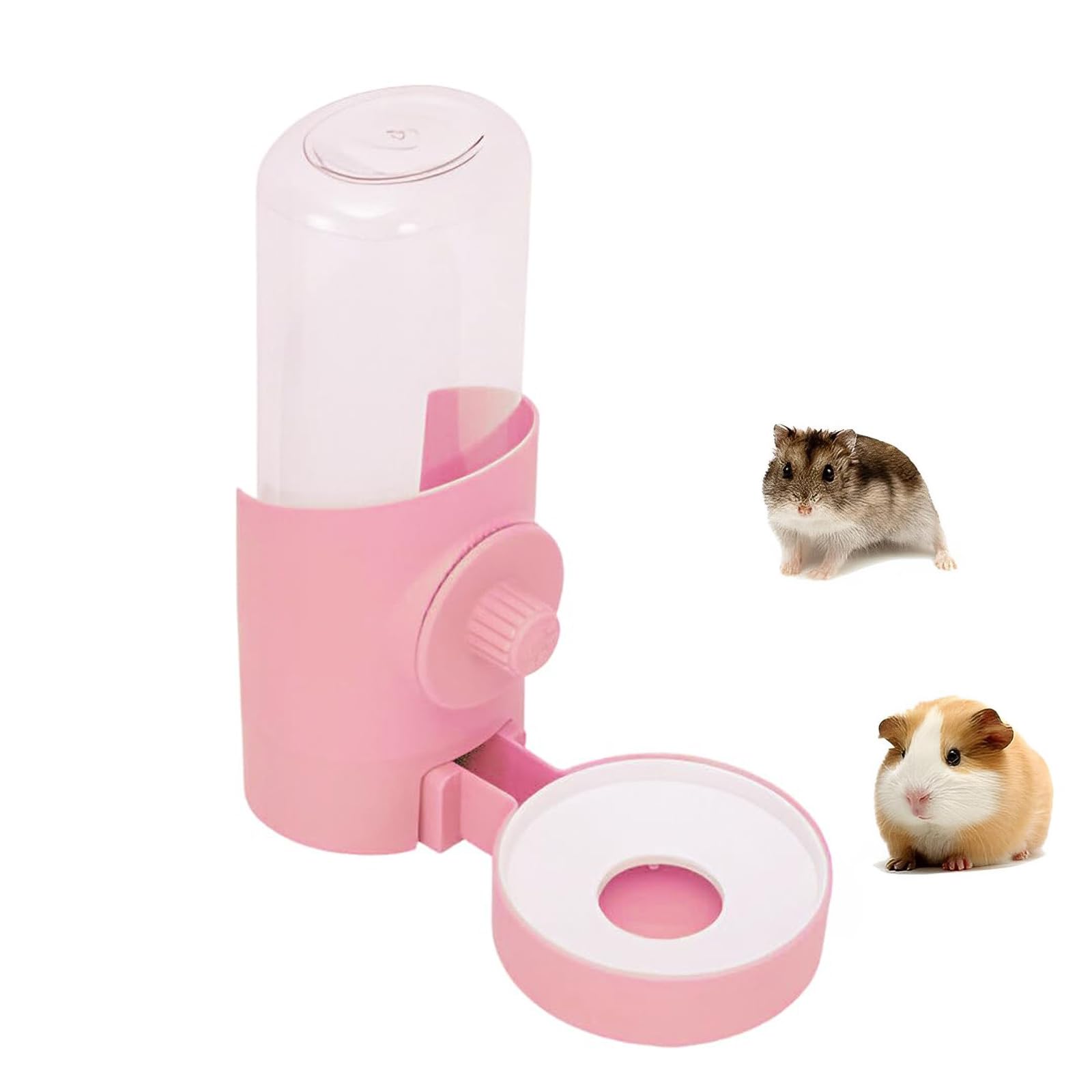 500ml Bebedero Conejo, Bebedero Hamster, Bebedero Conejo para Jaula, Antigoteo Automática Dispensador de Agua, Grande Botella Agua Hamster, para Cobaya, Chinchillas, Erizos y Ardillas etc (Rosa)