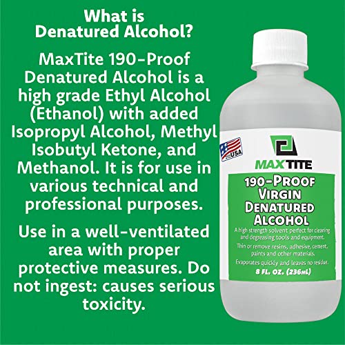 Image of MAXTITE 190-Proof Virgin Denatured Alcohol (8oz, 1)