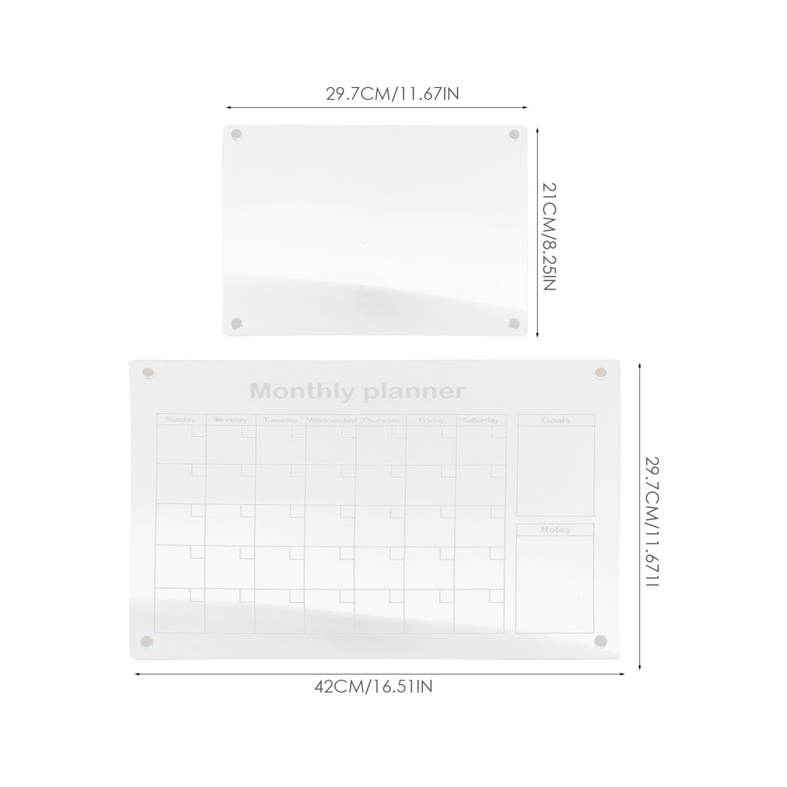 STOBOK Kühlschrankplaner aus Acryl Abwischbarer Magnetkalender Nachrichtenboard Terminplanungstafel Whiteboard für Kühlschrank Wiederverwendbare Liste