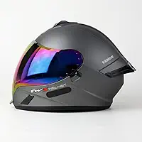 Capacete Moto FW3 Venon Esportivo Dark Grey Cinza Com Óculos Solar Interno Viseira Camaleão Tamanho 60
