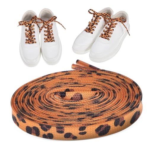 Yardenfun Cordones Planos para Zapatillas con Estampado de Resistentes y Cordones Decorativos para Calzado Casual y Deportivo