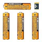 AAA NI-MH Rechargeable Batteries ，4 Packs 630mAh HHR-65AAABU 1.2V Replacement Battery for...