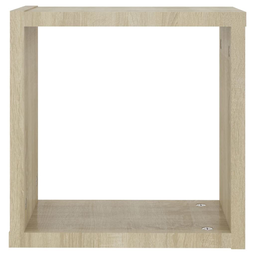 Scaffalature, mensole da parete e sporgenze, mensole cubiche da parete, 6 pezzi, rovere Sonoma, 30 x 15 x 30 cm