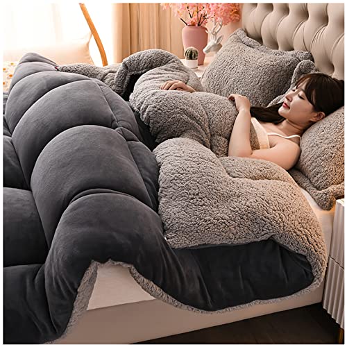 ZTGL Edredón/Manta Invierno Gruesa Manta Sofa Grande Polar de Terciopelo, Reversible Edredón De Plumón De Microfibra Suave y Borreguito, Súper Suave y Cálido Invierno,A,150x200cm(2kg)