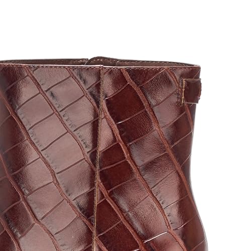 Lauren Ralph Lauren Women's Cassie Crocodile-Embossed Leather Bootie4