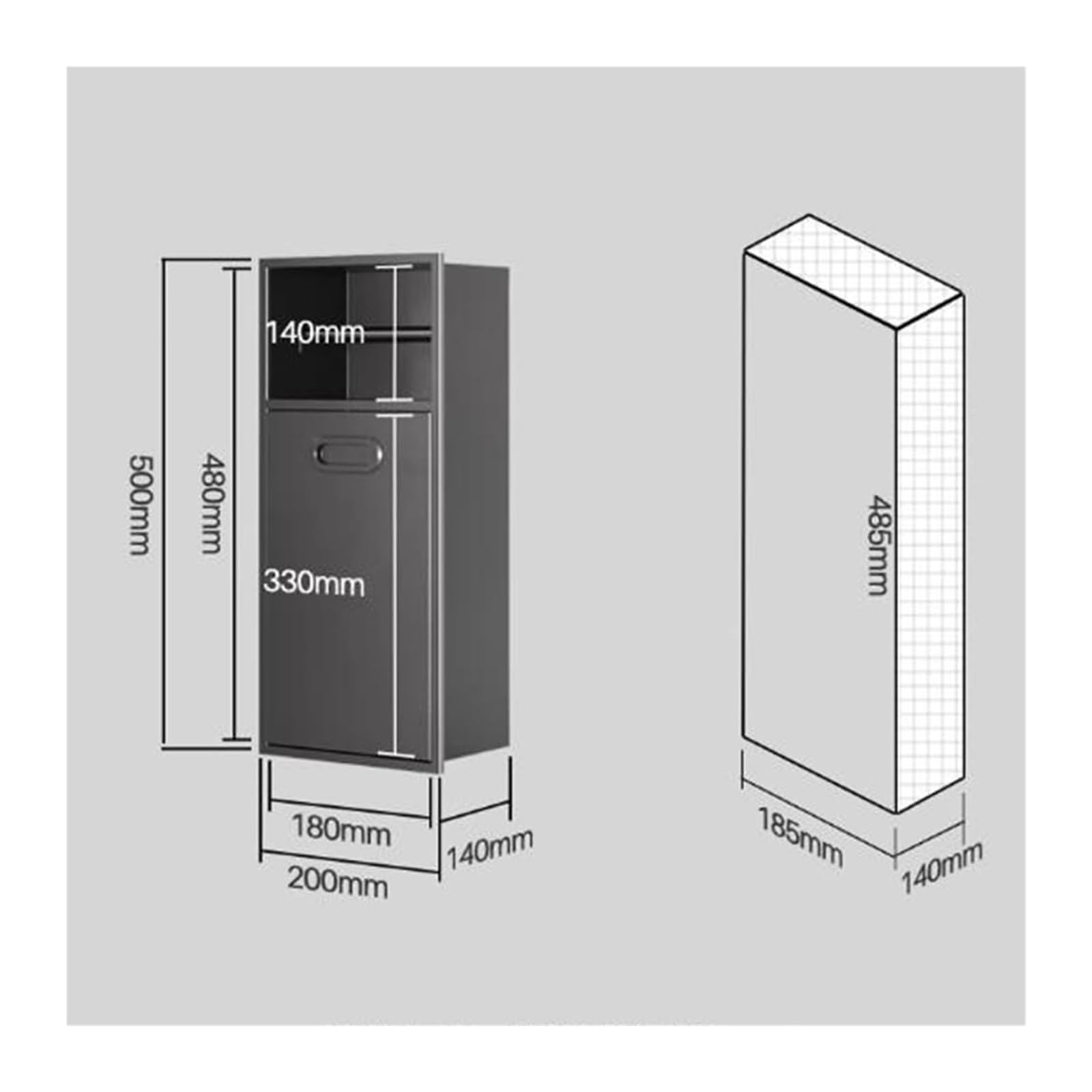Nicchia da bagno a incasso, porta carta igienica impermeabile e shampoo, ideale per articoli da toeletta e organizzazione del bagno