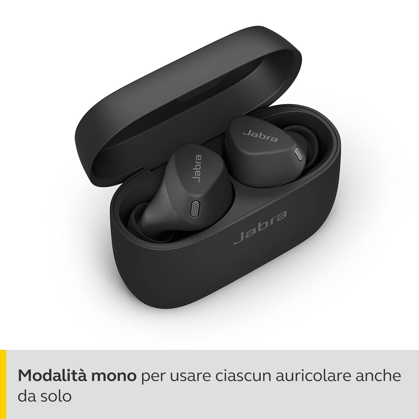 Jabra Elite 4 Active Auricolari Bluetooth In-Ear, Auricolari Wireless Con Secure Sport Fit, 4 Microfoni Integrati, Cancellazione Attiva Del Rumore E Tecnologia Hearthrough Regolabile, Nero