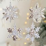 Photo Gallery fubesk set di 5 ornamenti natalizi a forma di fiocco di neve, in acrilico, infrangibili, da appendere per albero, finestre, camino e decorazioni natalizie per la casa (m) Photo Gallery fubesk set di 5 ornamenti natalizi a forma di fiocco di neve, in acrilico, infrangibili, da appendere per albero, finestre, camino e decorazioni natalizie per la casa (m)