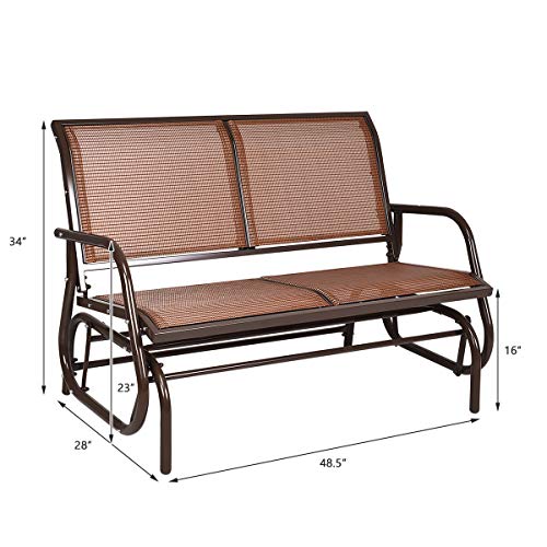 image for Giantex Swing Glider Chair 48 Inch with Spacious Space, 2 People Swing
