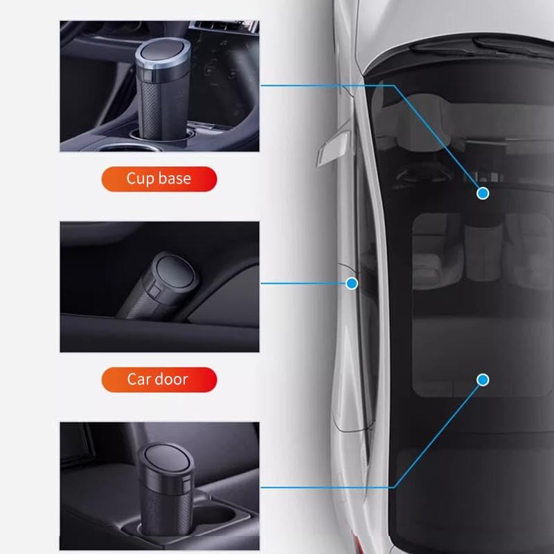 Image of RIGGEAR Car Trash Can for Cup Holder, Mini Waterproof Leakproof Car Dustbin with Flip Lid, Portable Garbage Bin (Silver)