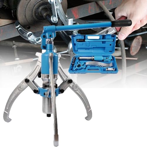 Kit de extractor hidráulico, extractor de rodamientos de rueda ajustable de 2 o 3 mandíbulas con máquina de dibujo de tubos de aceite, ideal para cigüeñal y tracción de engranajes, capacidad 5T
