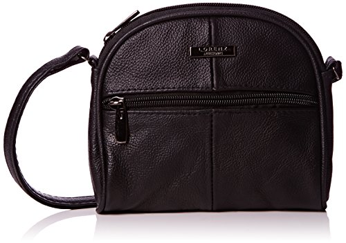 Lorenz Real Genuine Leather Small Shoulder Bag Cross body bag BLACK