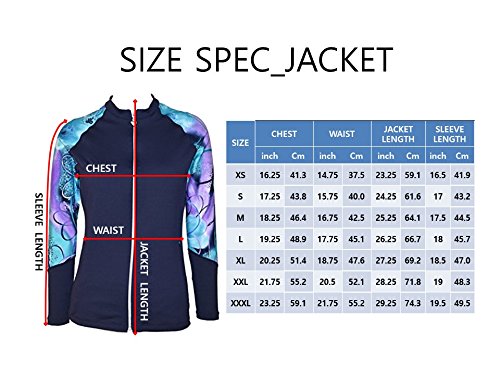 image for Private Island Women UPF50+ Front Zipper Up Long Sleeve Swimsuits Top 