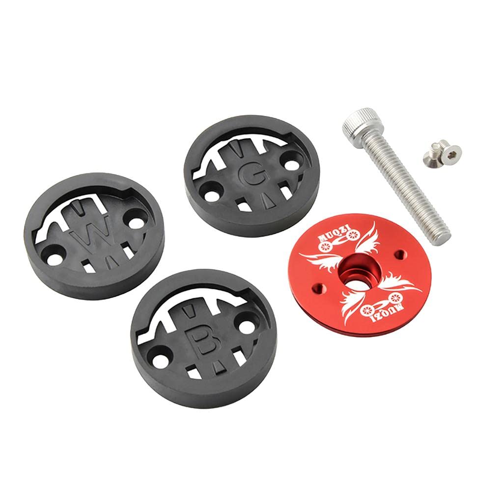 Bike Stem Top Cap Computer Mount Base Holder for Garmin/Bryton/Wahoo Red