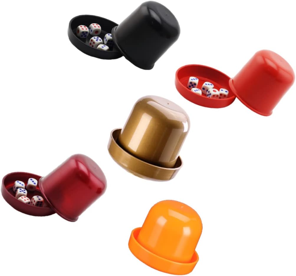 5 Sets Thicken Dice Cups Cover Bar Dice Cup Set Colorful Anti-Cheating Box Ktv Game Break-Resistant Material