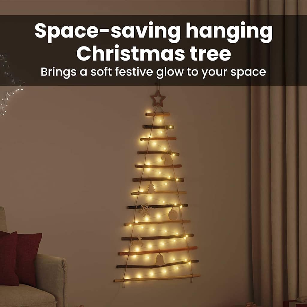 vidaXL Árbol de Navidad Natural 120 cm Madera de Fresno Sólido