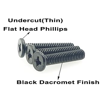 10 Kinds M2 M2.5 M3 Undercut Flat Head Phillips Laptop Screws Assortment Kit,Black Dacromet Finish (300)