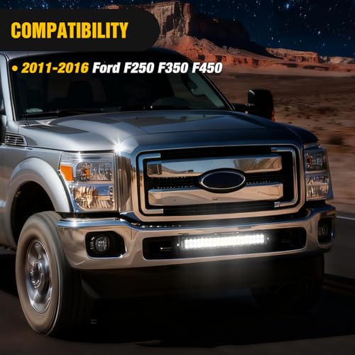 Image of Nilight Front Lower Hidden Bumper Mounting Brackets for 20-22inch Straight LED Light Bar Compatible with 2011-2016 Ford F250 F350 F450
